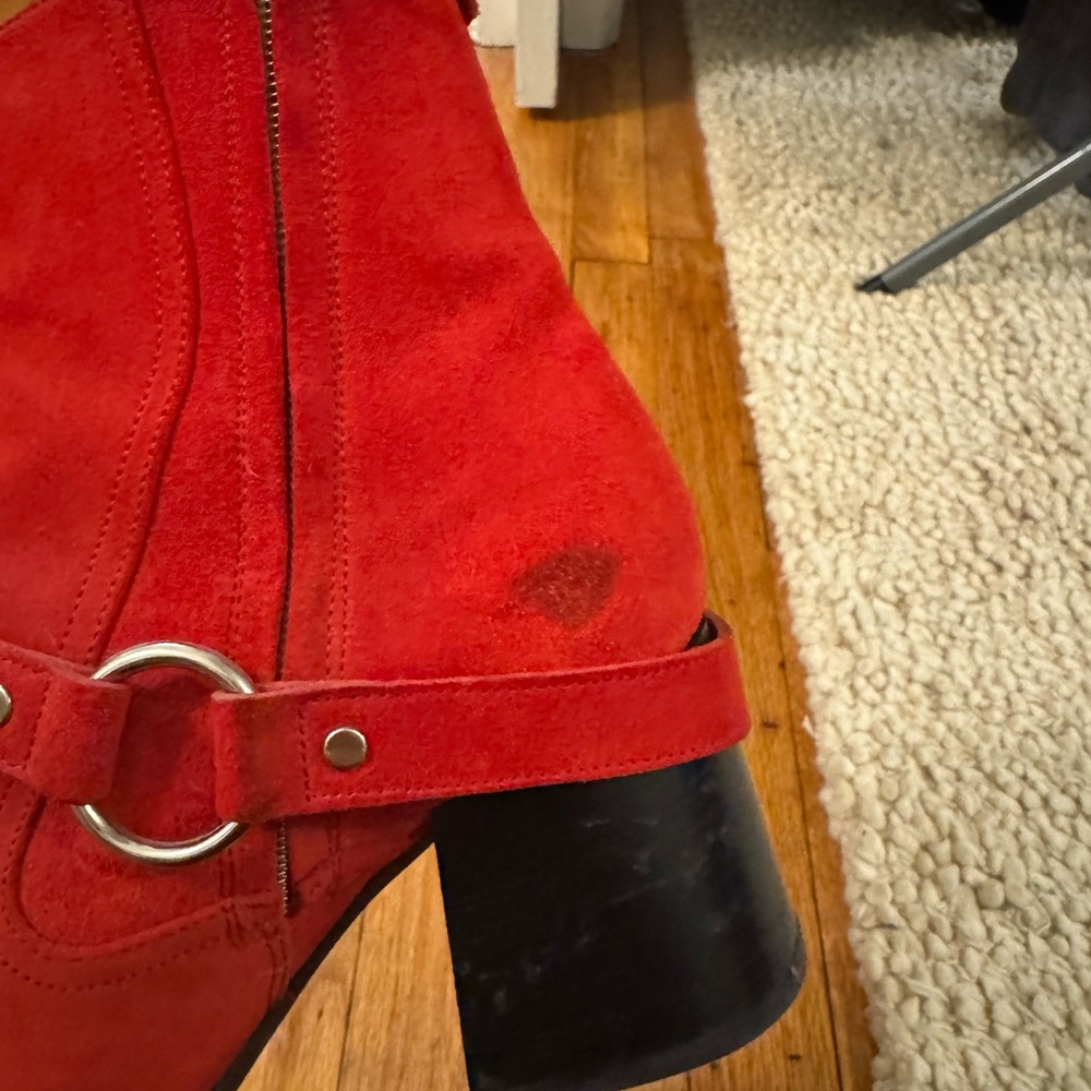 Labucq Red Heeled Boots - Picture 6 of 8